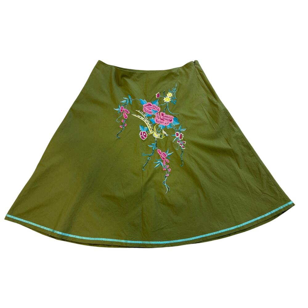 Canyon Road Vintage Embroidered Circle Midi Skirt Size 10